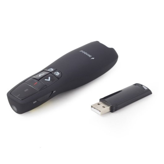 Gembird *Présentateur sans fil avec pointeur laser 660 Nm 10 M Noir