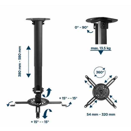 Gembird CM-B01 Soporte de Techo Ajustable para Proyector