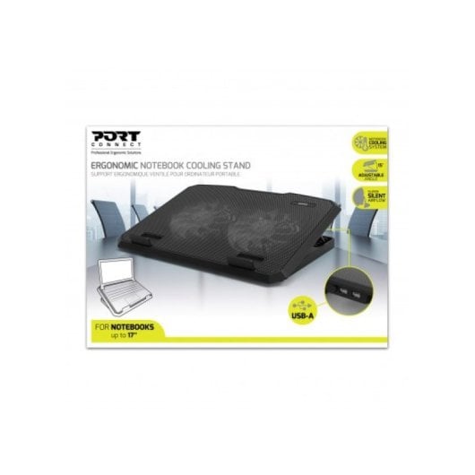 Port Designs 901099 Laptop-Kühlsockel 43,2 cm (17 Zoll), 800 U/min, Schwarz