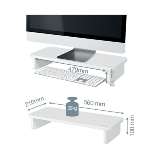 Support de bureau pour écran Leitz 64340001 24" (20 kg max.) Blanc