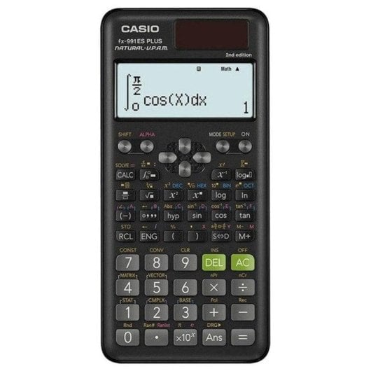 Calculatrice Casio FX-991ES PLUS 2 scientifique 12 chiffres solaire noire
