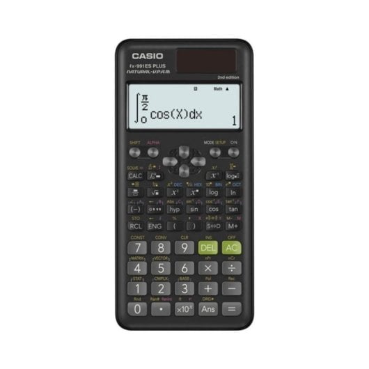 Calculatrice Casio FX-991ES PLUS 2 scientifique 12 chiffres solaire noire