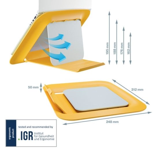 Notebook-Ständer Leitz Ergo Cosy Gelb 33-43,2 cm