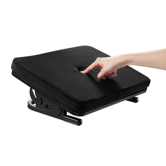 Maclean MC-460 Reposapiés Ergonómico con Cojín Extraíble y Ángulo de Inclinación Ajustable +20 a -20º
