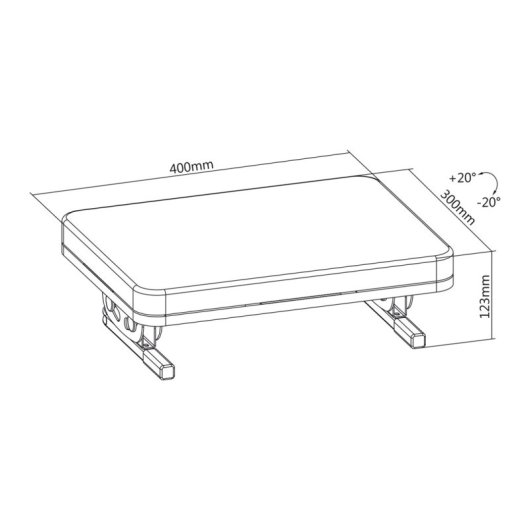 Maclean MC-460 Reposapiés Ergonómico con Cojín Extraíble y Ángulo de Inclinación Ajustable +20 a -20º