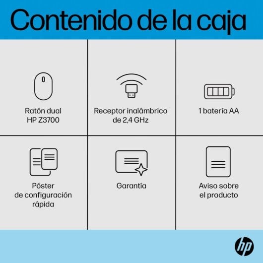 HP Z3700 Dual Ratón Inalámbrico Bluetooth 1600 DPI Negro