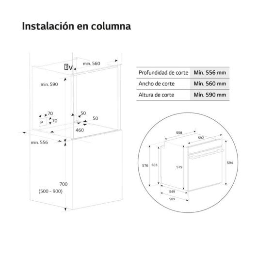 LG Instaview WSED7612S Horno Multifunción Pirolítico 76L A+ Acero Inoxidable