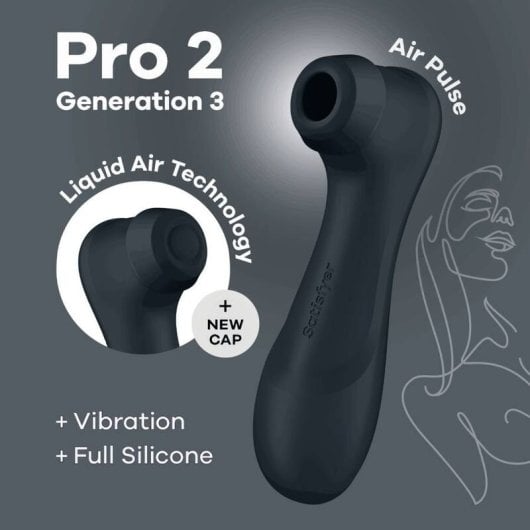 Satisfyer - Pro 2 Generación 3 Liquid Air Technology Succionador Negro