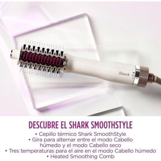 Shark SmoothStyle HT202EU Escova Térmica Alisadora 900W Branca