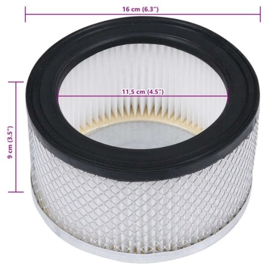Vidaxl Filtros Hepa Para Aspiradoras De Ceniza 2 Uds Lavables