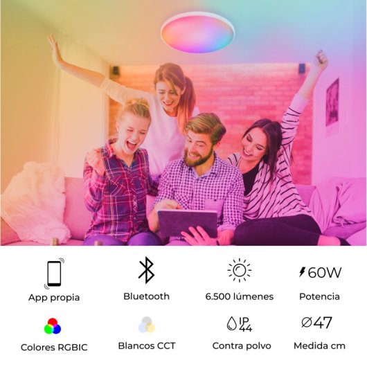 Ksix Halo Painel SmartLED RGB 47cm 6.500 Lúmenes 60W Branco