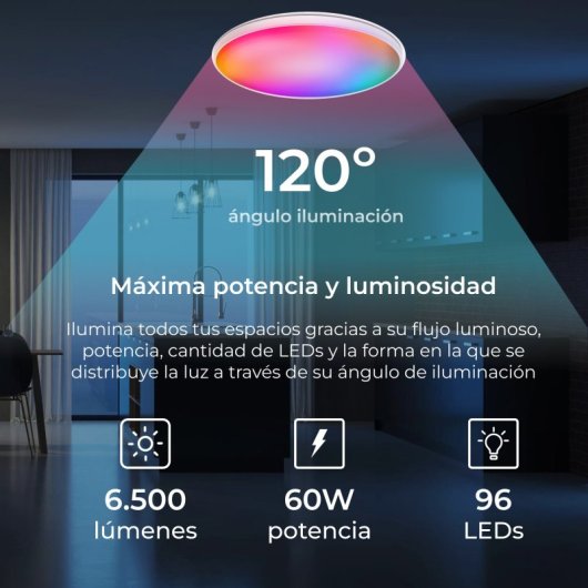 Ksix Halo Painel SmartLED RGB 47cm 6.500 Lúmenes 60W Branco
