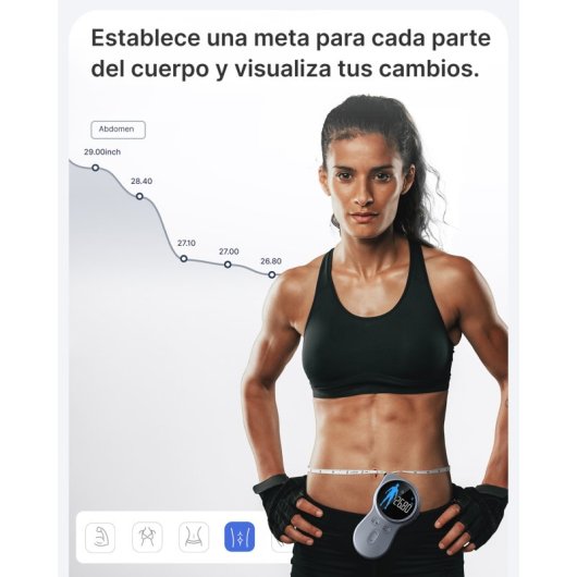 Cinta métrica Renpho R-Y002 Inteligente+ Gris pantalla LED y app Health