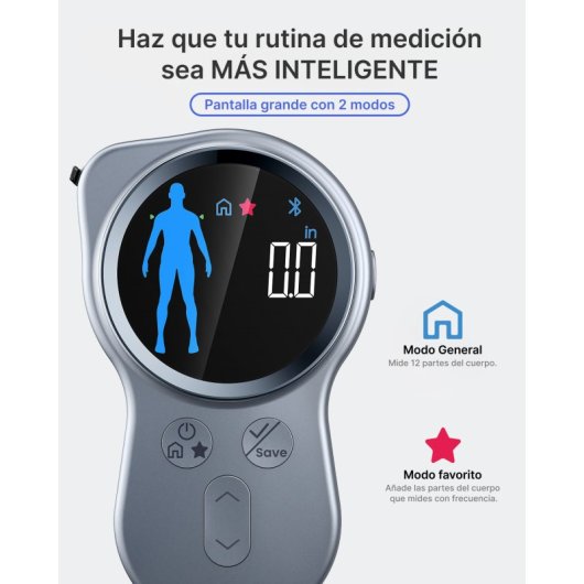 Cinta métrica Renpho R-Y002 Inteligente+ Gris pantalla LED y app Health