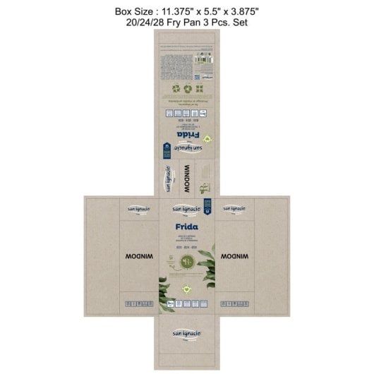 San Ignacio Frida Reeco Juego 3 Sartenes 20-24-28cm Aluminio Especial para Vitro y Gas