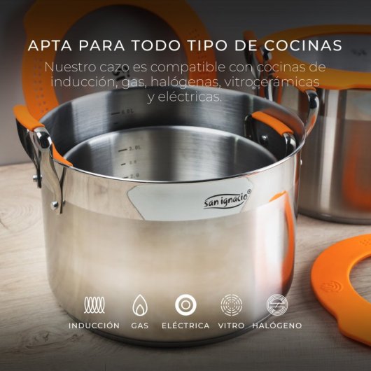 San Ignacio Compact Set 5 Cacerolas 16-20-24cm Aluminio Fundido Aptas para Inducción