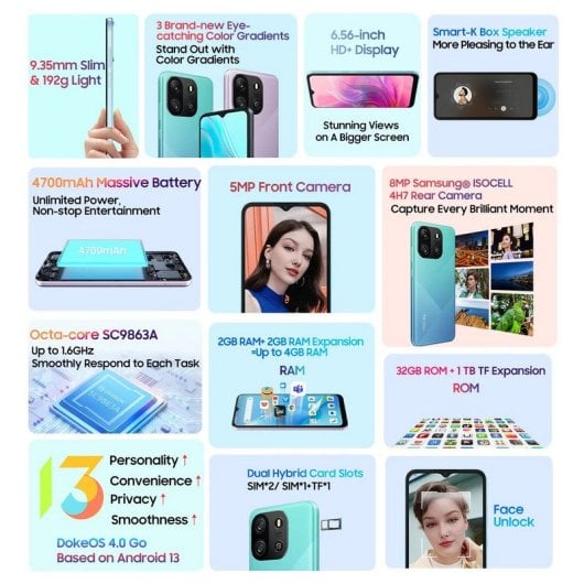 OSCAL FLAT 1C 2GB/32GB/6.56" Roxo