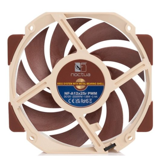 Noctua NF-A12X25R PWM Boitier PC Ventilateur 12 cm Beige, Marron