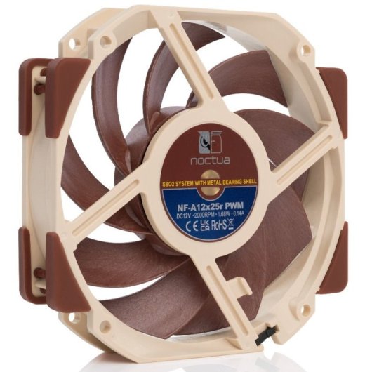 Noctua NF-A12X25R PWM Boitier PC Ventilateur 12 cm Beige, Marron