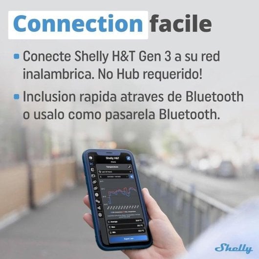 Temperatur- und Feuchtigkeitssensor Shelly H&T Gen3 Wi-Fi Bluetooth Energiesparend
