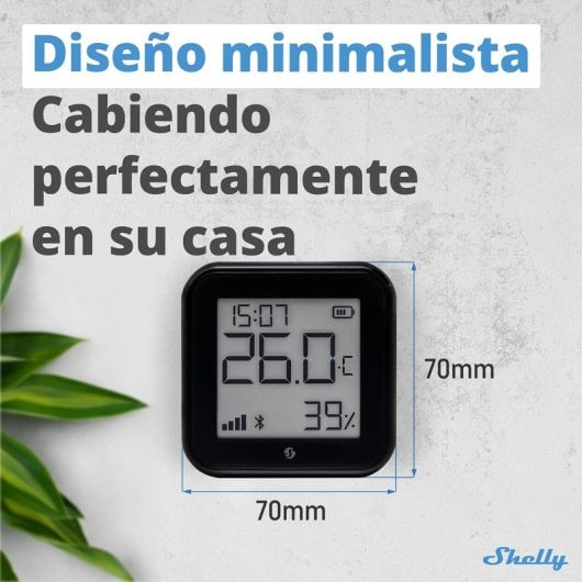 Shelly Detector Humidade e Temperatura Gen3 Matte Black