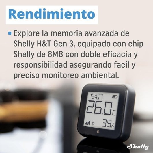 Shelly Detector Humidade e Temperatura Gen3 Matte Black