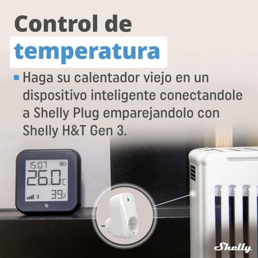 Shelly Detector Humidade e Temperatura Gen3 Matte Black