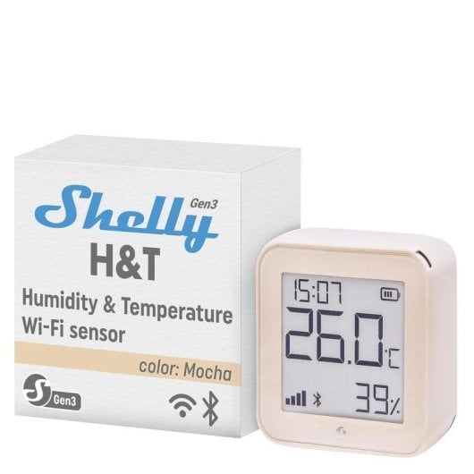 Temperatur- und Feuchtigkeitssensor Shelly H&T Gen3 Wi-Fi Bluetooth Langzeitdaten
