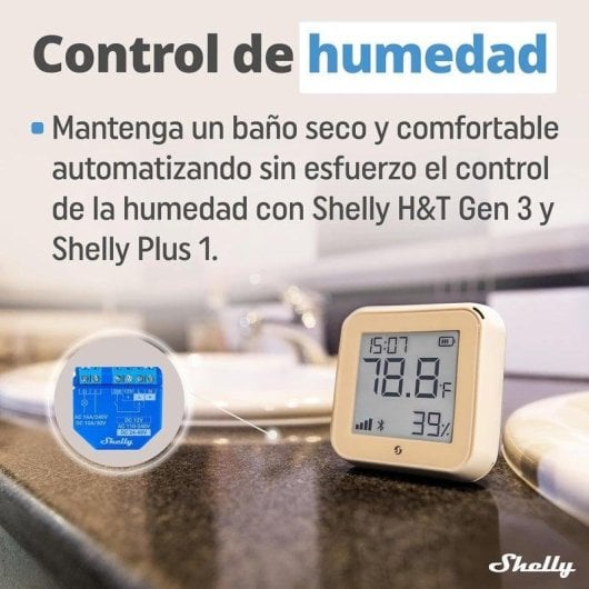 Temperatur- und Feuchtigkeitssensor Shelly H&T Gen3 Wi-Fi Bluetooth Langzeitdaten