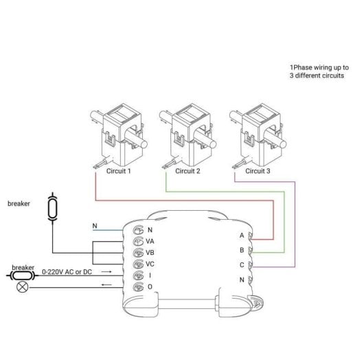 Relais Wi-Fi Shelly 3EM Suivi de l’énergie Triphasé Contrôle des charges, DIN