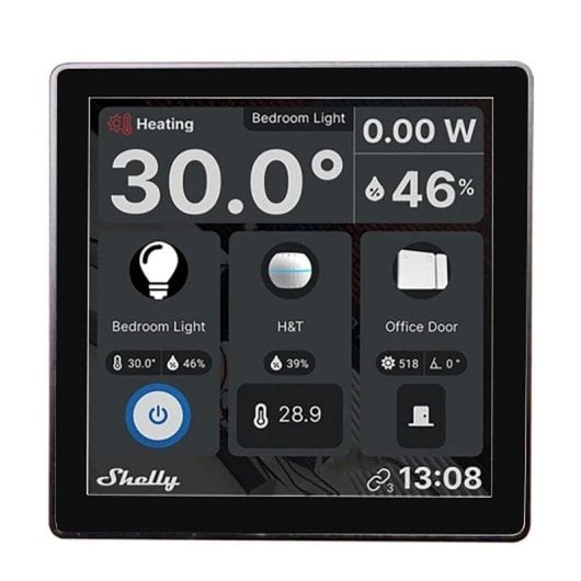 Relais Wi-Fi Shelly Wall Display Contrôle de l’éclairage, Bluetooth, Suivi de l’énergie, Ecran tactile 4"