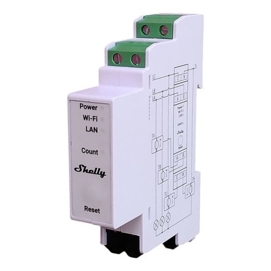 Shelly Module Wi-fi Bt Compteur De Consommation Din Pro 3em