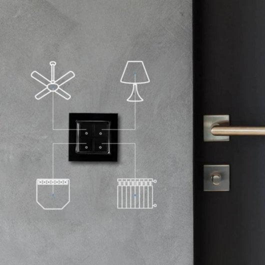 Interrupteur Intelligent Shelly Switch 4 WiFi Noir Compatible Domotique