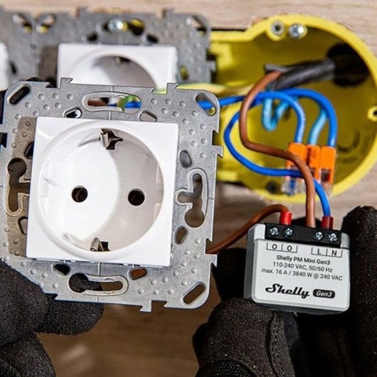 Relais Wi-Fi Shelly PM Mini Gen3 Suivi de l’énergie, Bluetooth, Encastrable, Protection thermique