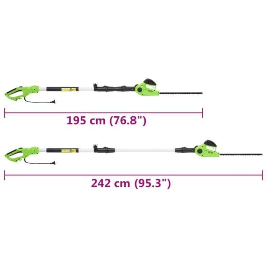 Vidaxl Cortasetos Eléctrico Telescópico De Pértiga 41 Cm 550 W