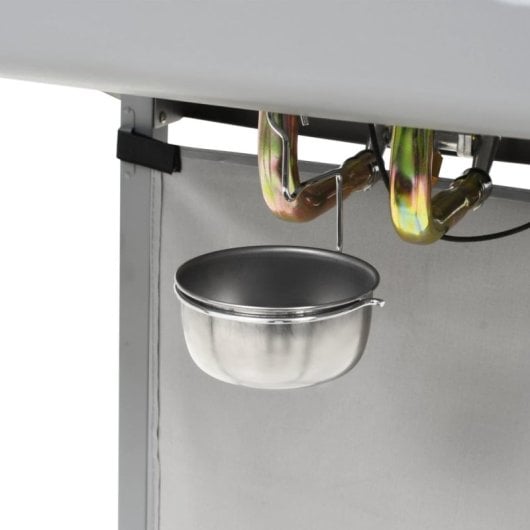 Barbecue à gaz portable Vidaxl 2 zones, argent, acier inoxydable