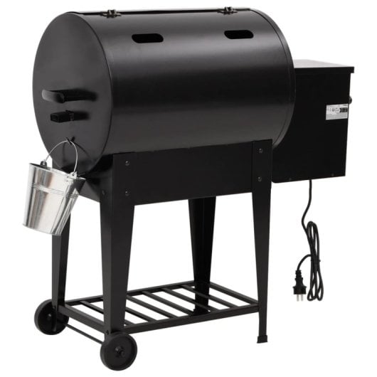 Vidaxl Barbecue à Granulés avec Etagère Inférieure Fer Noir 94 Cm