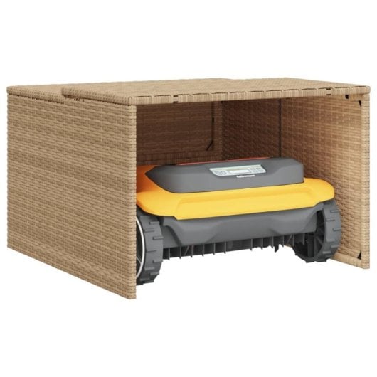 Vidaxl Casa De Robot Corta-Relva Sintético Bege 86x90x52/57cm