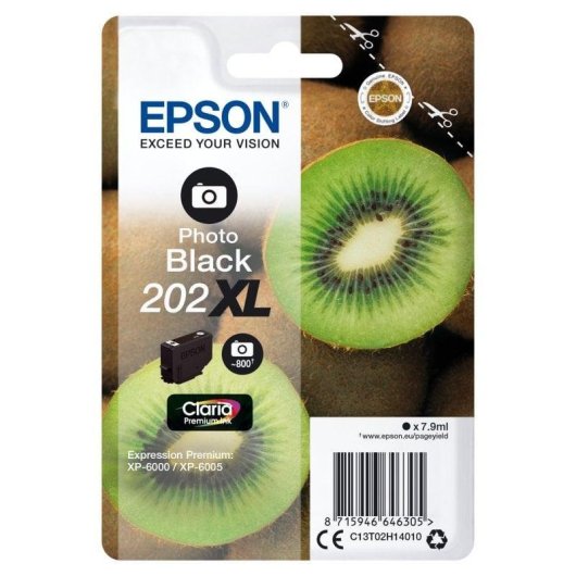 Cartucho de Tinta Original Epson Kiwi 202XL XL Negro Foto