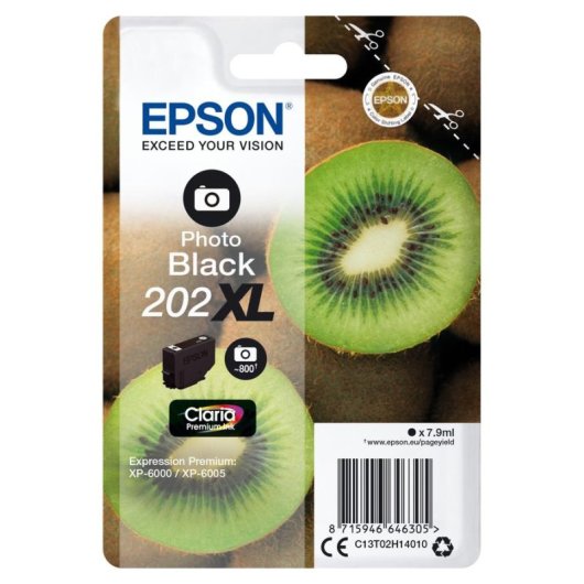 Cartucho de Tinta Original Epson Kiwi 202XL XL Negro Foto