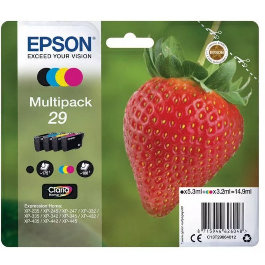 Catucho de Tinta Original Epson Strawberry C13T29864511 BK/C/M/Y