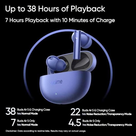 Realme Buds Air 5 Auriculares Bluetooth Blancos con Cancelación Activa de Ruido 50dB
