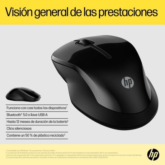 HP 250 Dual Mouse souris Ambidextre Bluetooth + USB Type-A 1600 DPI