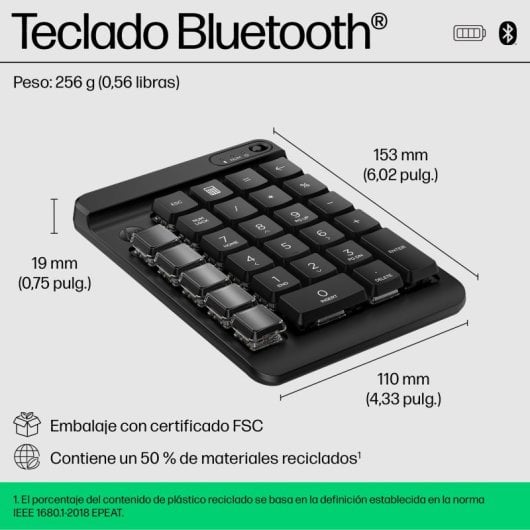 HP 430 Teclado Númerico Inalámbrico Programable