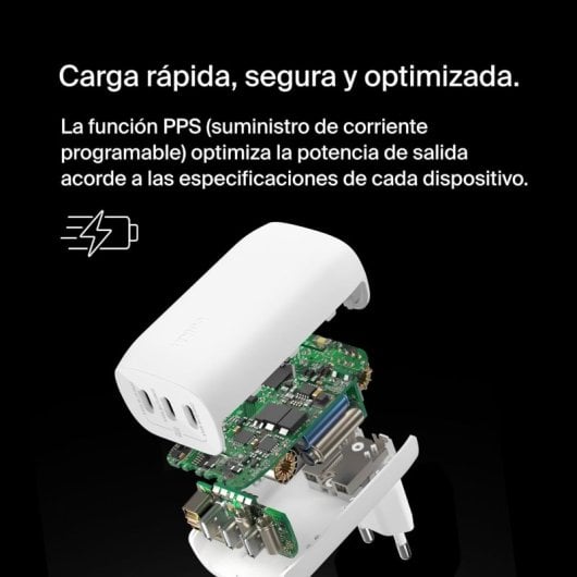 Belkin Cargador de Pared con 3 Puertos USB-C y PPS a 67 W BoostCharge Pro Blanco