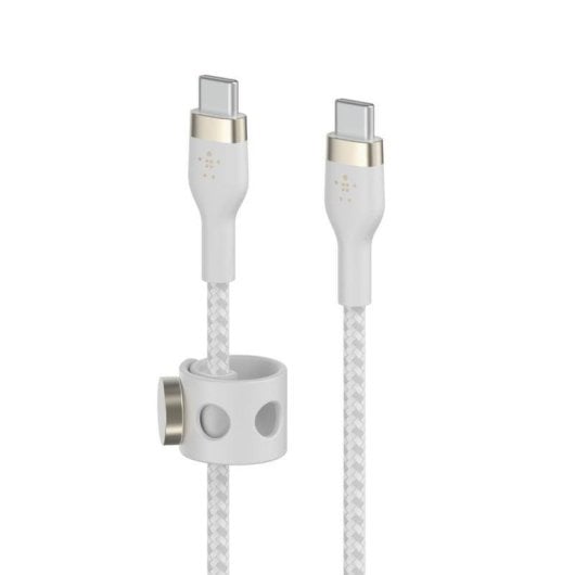 Cabo USB-C Belkin BoostCharge Pro Flex 1 m Silicone Dupla Trançada Branco