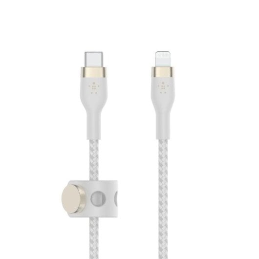 Cabo USB-C a Lightning Belkin BoostCharge Pro Flex 2m Branco silicone trançado