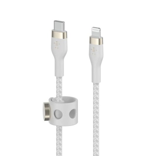 Cabo USB-C a Lightning Belkin BoostCharge Pro Flex 2m Branco silicone trançado