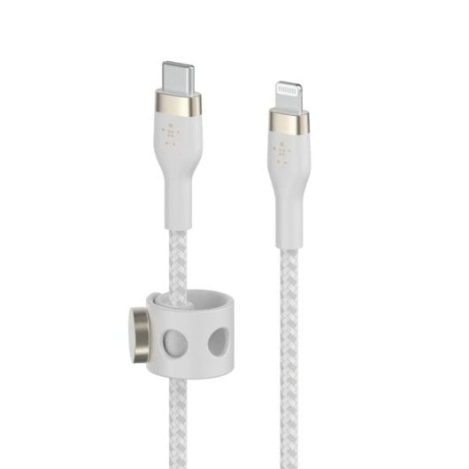 Câble Belkin BoostCharge Pro Flex USB-C vers Lightning 1m Blanc ultra résistant
