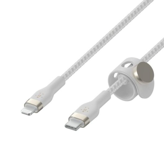 Câble Belkin BoostCharge Pro Flex USB-C vers Lightning 1m Blanc ultra résistant
